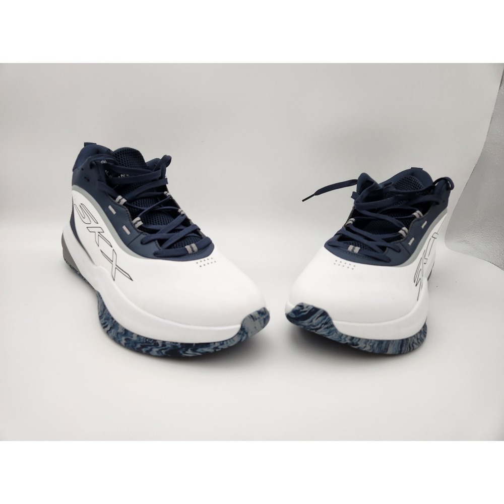 Skechers SKX Resagrip Basketball Shoes Mens 15 Navy White SKX League Mid Top
